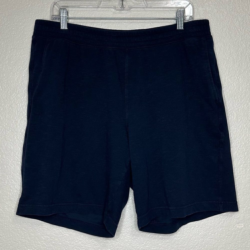 Uniqlo AlRism Navy Blue Cotton Easy Pull On Men’s Shorts, Size XL